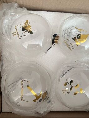 Christmas Ornament Wine Balls 4 with funnels and straws
